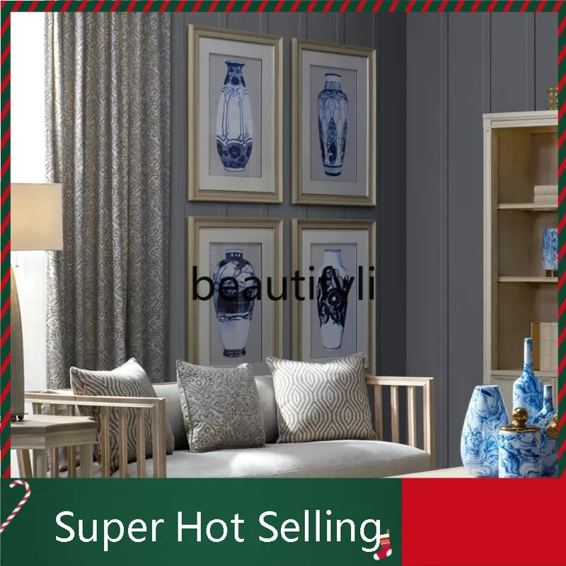 K132 American-style Solid Wood Sofa French-style Model Home Living Room Three-seater Multi-functional Furniture