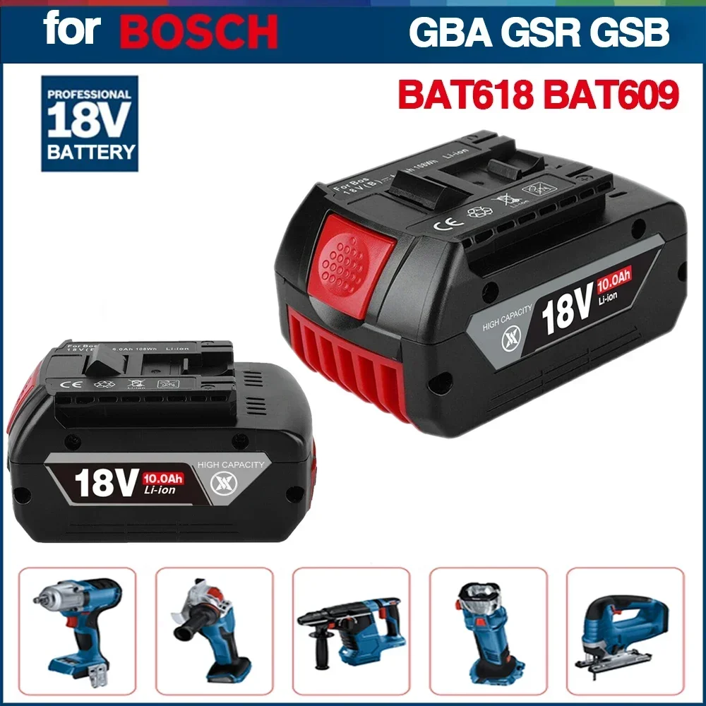 

NEW For BOSCH Authentic 18V 10Ah LITHIUM-ION BATTERY GBA 18V 10Ah 18V Professional GBA GSR GSB BAT618 BAT609 w/Fuel Guage