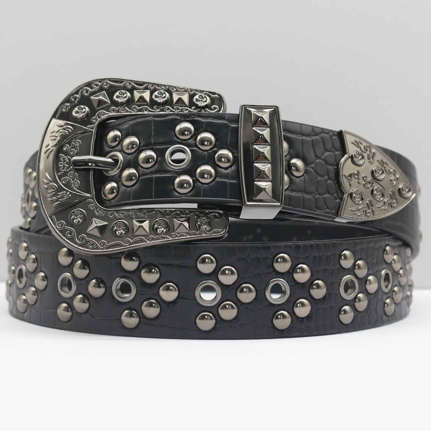 

Модный ремень в стиле панк Y2K, персонализированный сверхпрочный ремень с заклепками, мужской и женский ремень для джинсов в стиле хип-хоп, повседневная уличная одежда