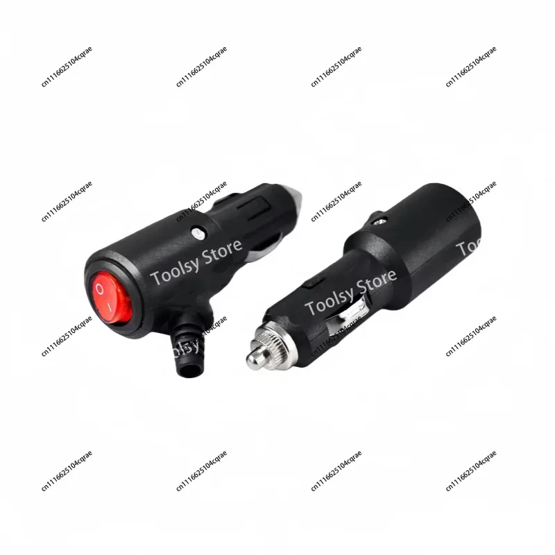 1PCS Car Cigarette Lighter Plug With Switch, LED Indicator Light, Pure Copper/High-power Automotive 12V/24V Power Cord Connector
