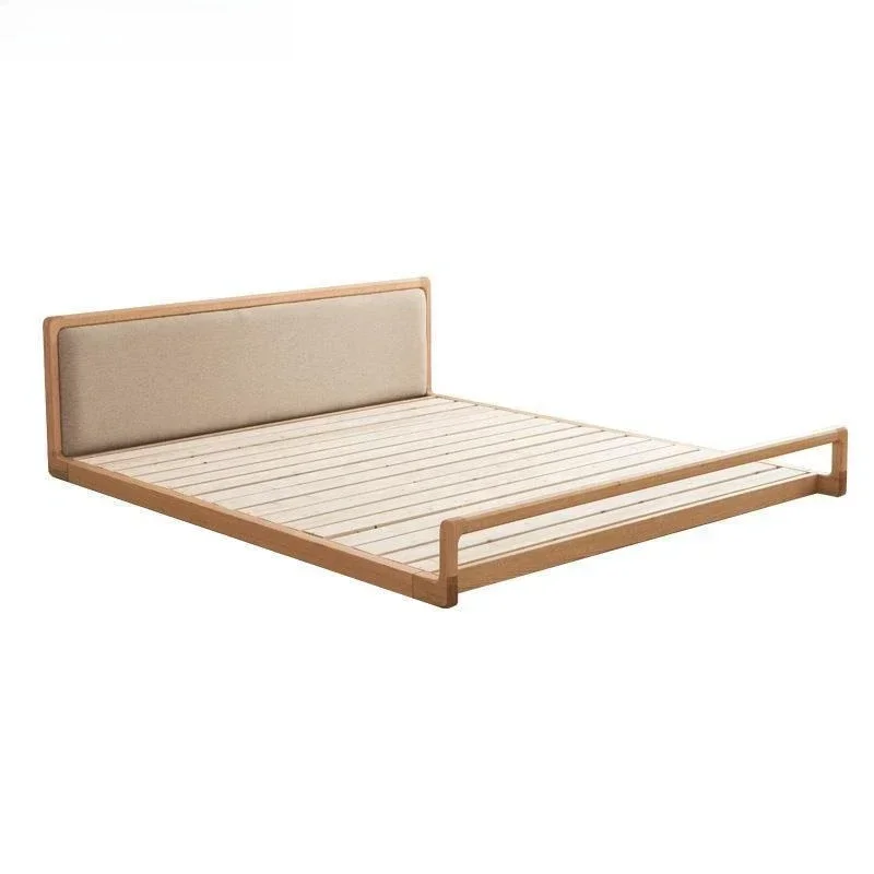Japanese-style solid wood tatami low bed, oak low bed, Nordic black walnut children's bed 1.8 meters double bed