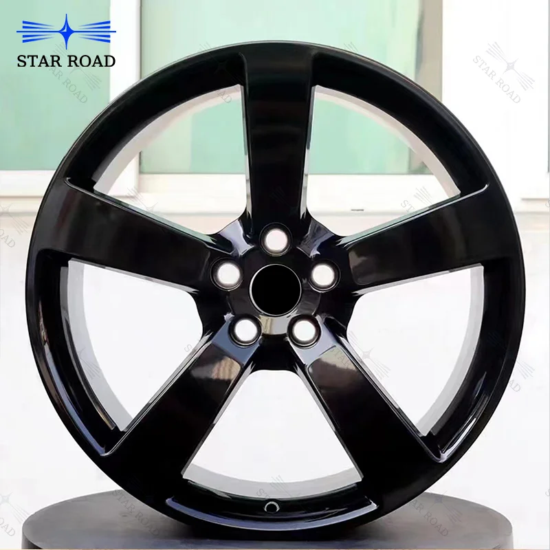 

RCSR New 18 19 Silver Bright Black Finish 5x112 5x114.3 Truck Off Road Wheel Five Spoke Rim for Ford Mustang Touareg