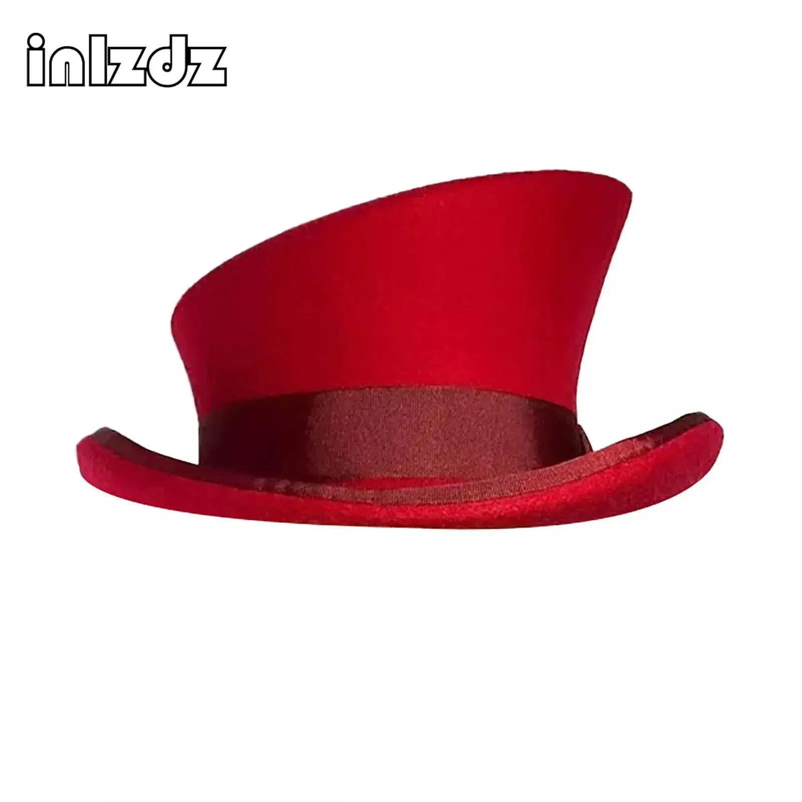 

Unisex Felt Cocktails Hat Costume Top Party Wool Flanging Cylinder Cap Vintage Victorian Cap Cocktail Party Cosplay Accessory