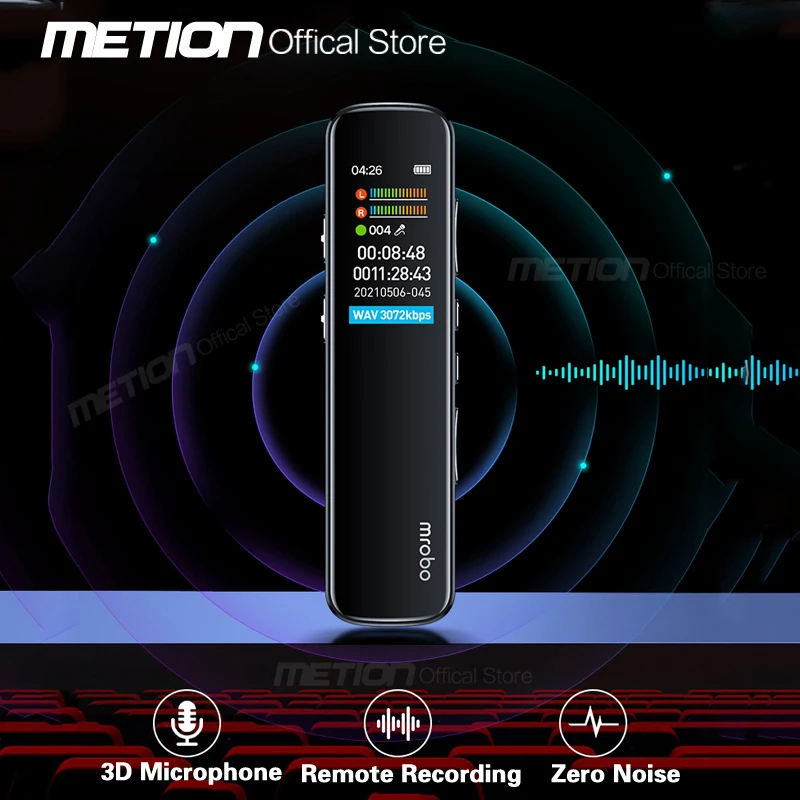 เครื่องบันทึกเสียงดิจิตอล HD,เครื่องบันทึกเสียงแบบพกพาปากกา Isp หน้าจอสีคลิกเดียวบันทึกการประชุมสัมภาษณ์