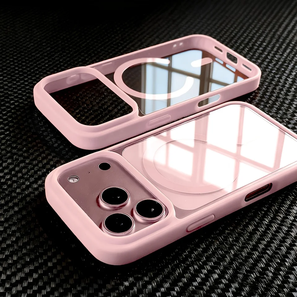 Funda de acrílico transparente para iPhone 17 Air, 16, 15, 14, Plus, 13, 12, 11, Pro Max, compatible con carga inalámbrica MagSafe 6