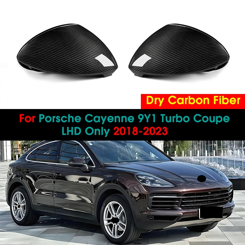 

Dry Carbon Fiber Car Side Mirror Cover OEM Style Replacement RearView Mirror Caps For Porsche Cayenne 9YA Turbo Coupe 2018-2023