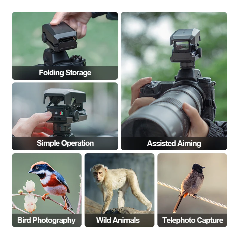 TTArtisan teleobjetivo punto de mira, punto de enfoque, luz de seguimiento, fotografía Tele, Zapata fría para Sony, Nikon, Canon, Fuji, Pentax, Olympus