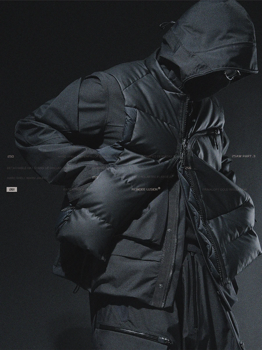 

REINDEE LUSION 25AW 0261 PRIMALOFT GOLD INSULATION WATERPROOF VEST techwear warm waistcoat big pocket workwear warcore