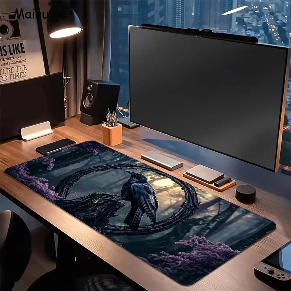 Raven The Guardian Large Mouse Pad XXL Extended Big Gaming Desk Mat Anti-slip Laptop Keyboard Pad for PC Gamer Office Home Decor