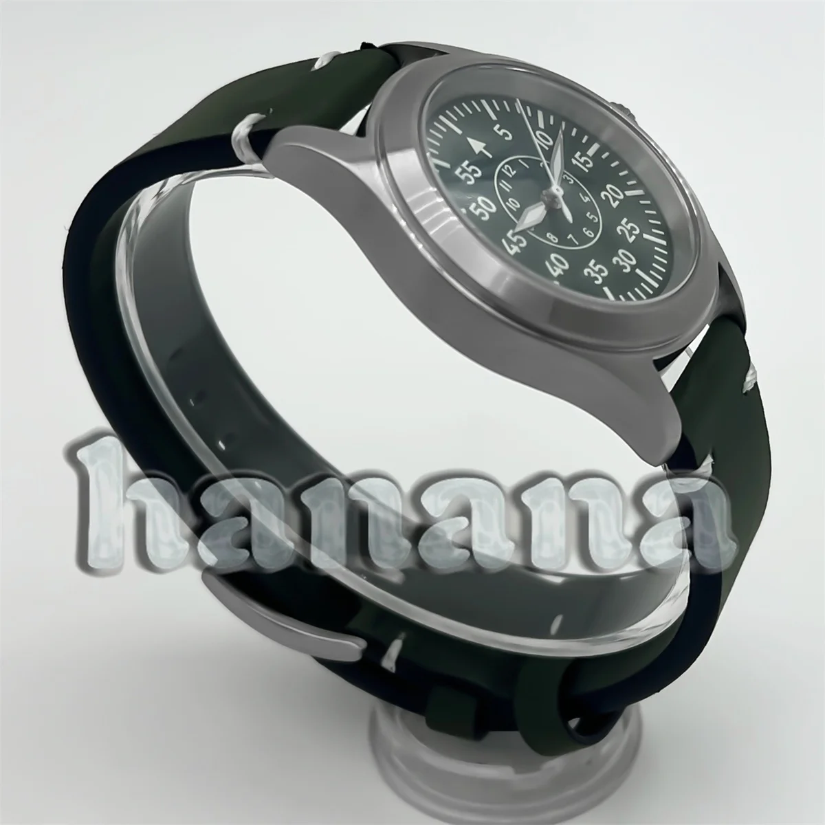 Bliger 36 مللي متر 39 مللي متر NH35 التلقائي الغوص الطيار ساعة رجالي الياقوت الزجاج الأخضر مضيئة الهاتفي حزام من الجلد دوامة تاج