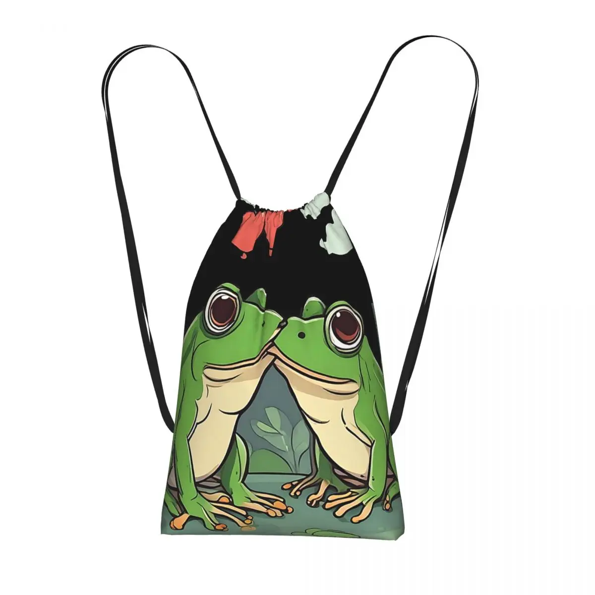 

Милые рюкзаки с изображением лягушки и сердечка, повседневные сумки на шнурке, спортивные сумки, сумки для книг для мужчин и женщин, школьные сумки