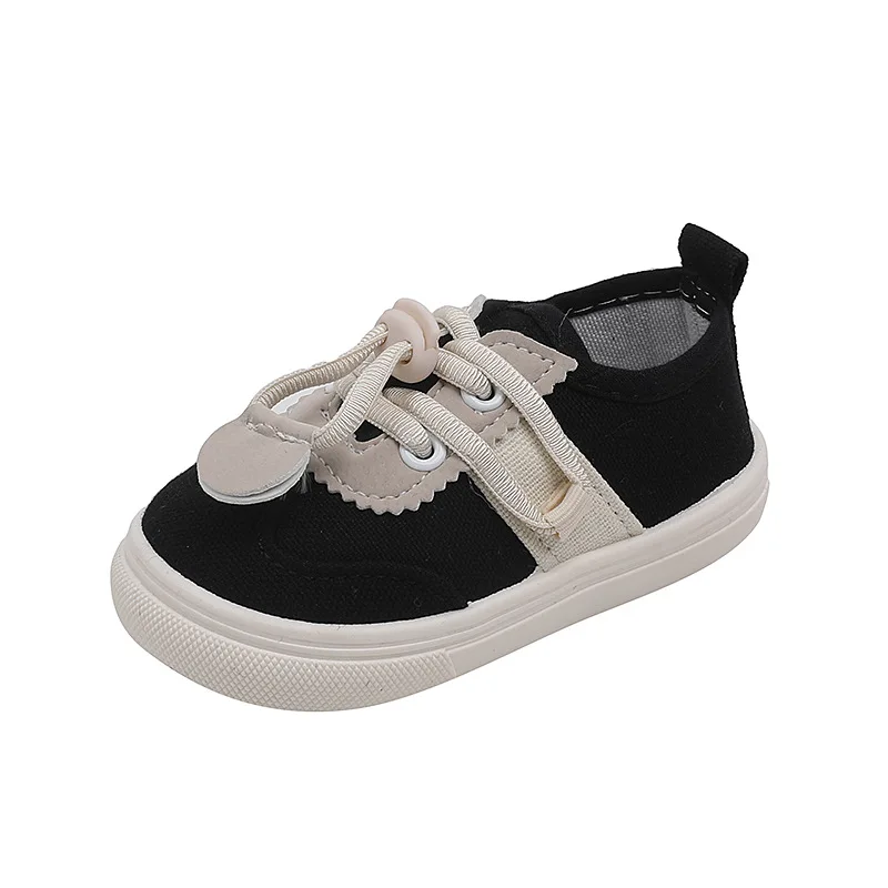 Children Canvas Shoes Spring Autumn Solid School Kids Casual Shoes Soft Non-slip Boys Sneakers Low Tops Breathable Girls Shoes