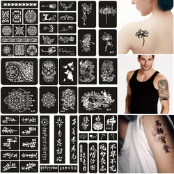 Henna Tattoo Stencils Reusable for Men Women Self-Adhesive Airbrush Glitter Tattoo Stencil Templates Hands Arm Leg Paint Pochoir