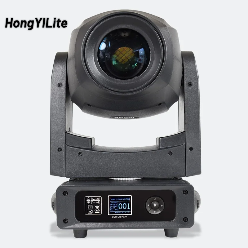 

HongYiLite 200W Spot Moving Head Motorized Zoom 6+5 Prism System 4 Aluminum Gobos Glass Gobo Shake DMX Control For Concert Stage