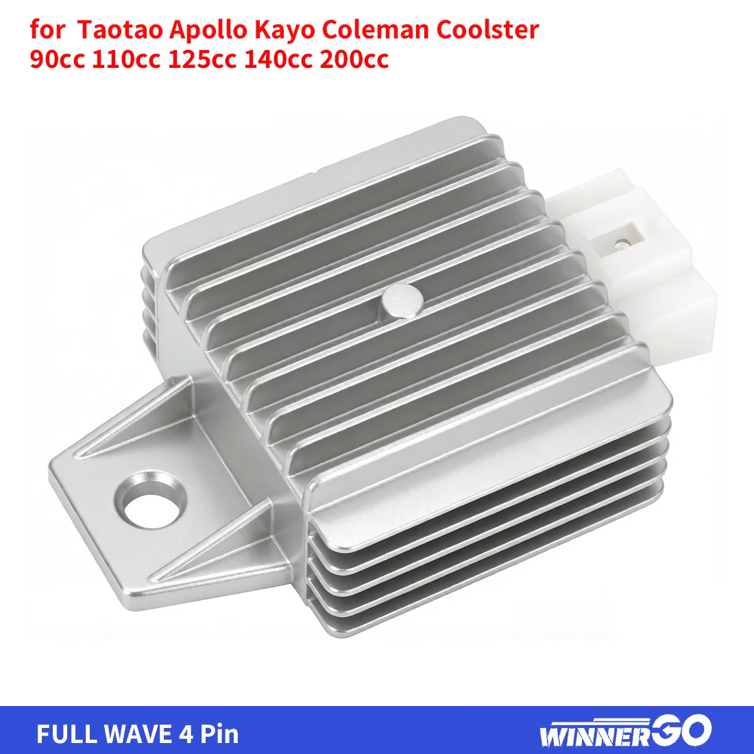 Taotao Apollo Kayo Coleman Coolster OEM FULL WAVE 4-Pin Spannungsregler Gleichrichter für GY6 Motor 50cc-150cc Moped Roller ATV – Detail 2