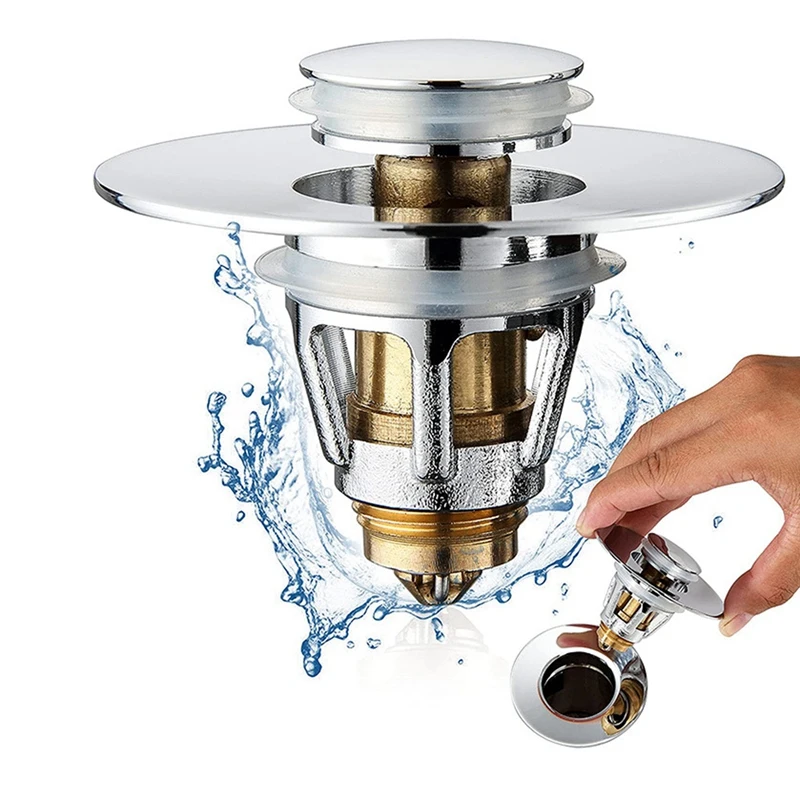 For Any 28Cm To 38Cm Wide Tub Drain Stainless Steel Sink Cover, -Up Universal Odor Resistant Sink Drain Durable Easy Install