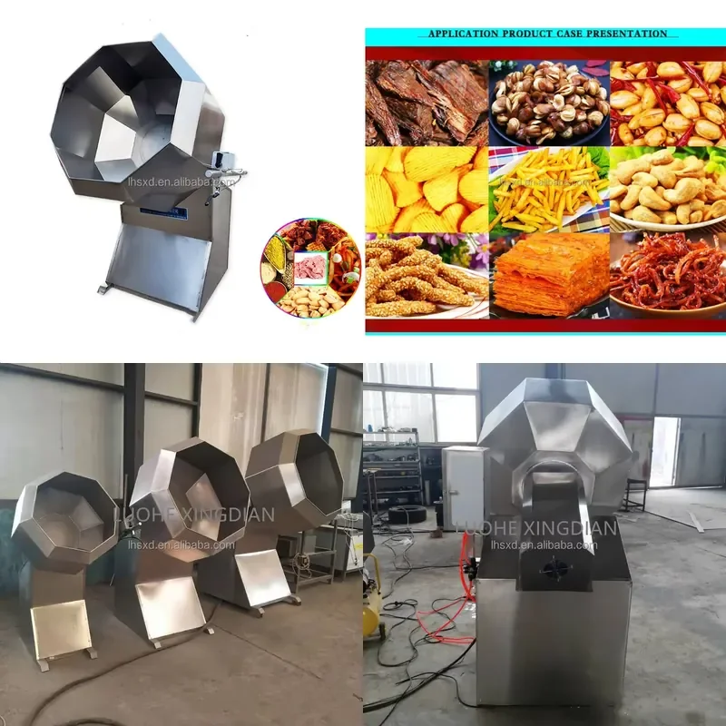 Hot! Industrial Coated Popcorn Making Carmel Sugar Popcorn Coating Machine/Fried Food Octagonal