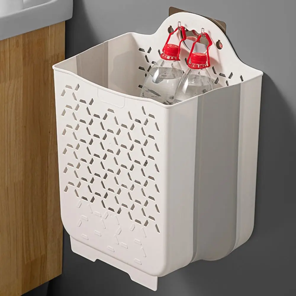 

Foldable Collapsible Laundry Basket Wall-mounted Plastic Clothes Storage Container Space Saving Punch-free Dirty Clothes Basket