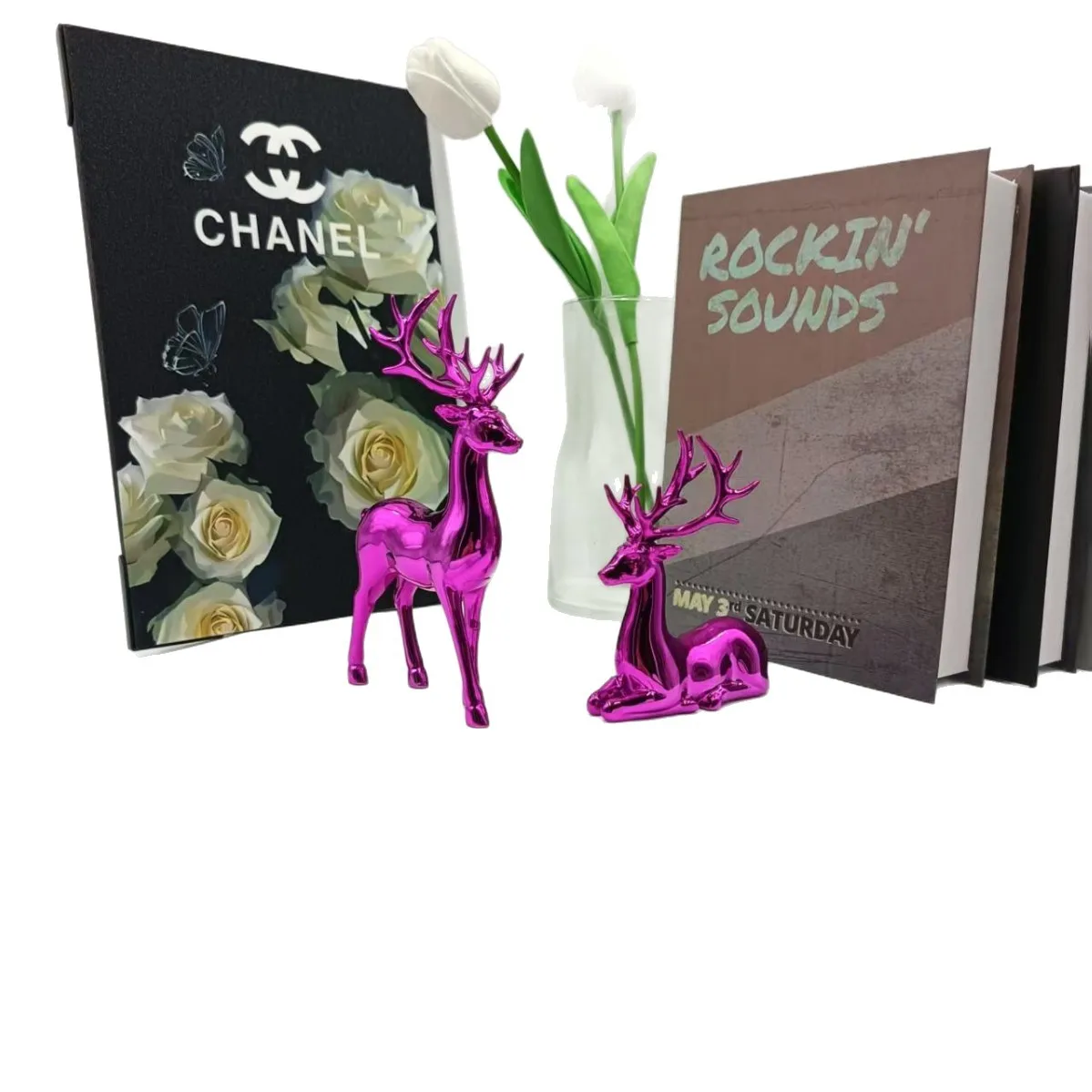 Modern Electroplating Golden Deer Wine Cabinet Decoration for Home Living Room TV Cabinet Decorative Antelope Home Ornament