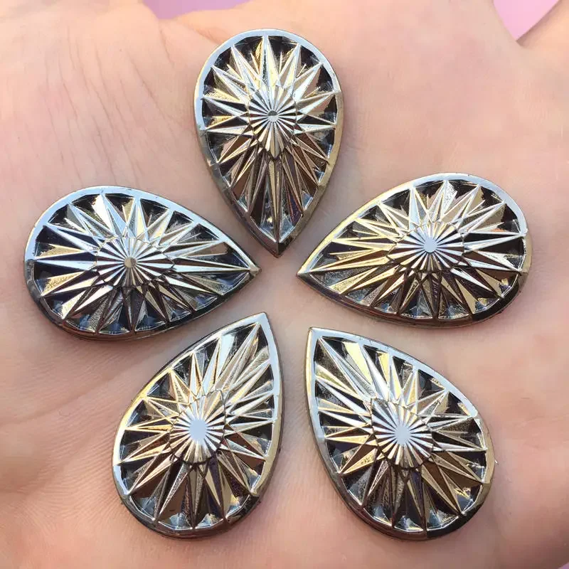 20*30mm 12pcs Water Drop Shine Crystal AB Color Rhinestone Sew On Stones buttons for DIY Garment Jewelry -B89