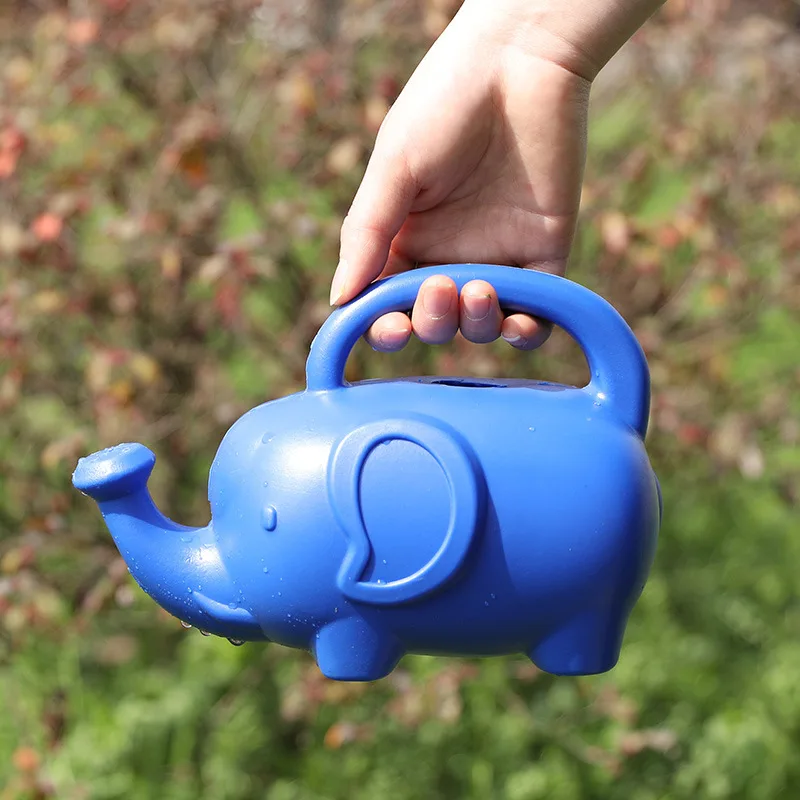 Elephant Watering Can 2 Quarts Blue/Green Novelty Indoor Watering Can Handheld Blue/Green Elephant Watering Can Home Garden