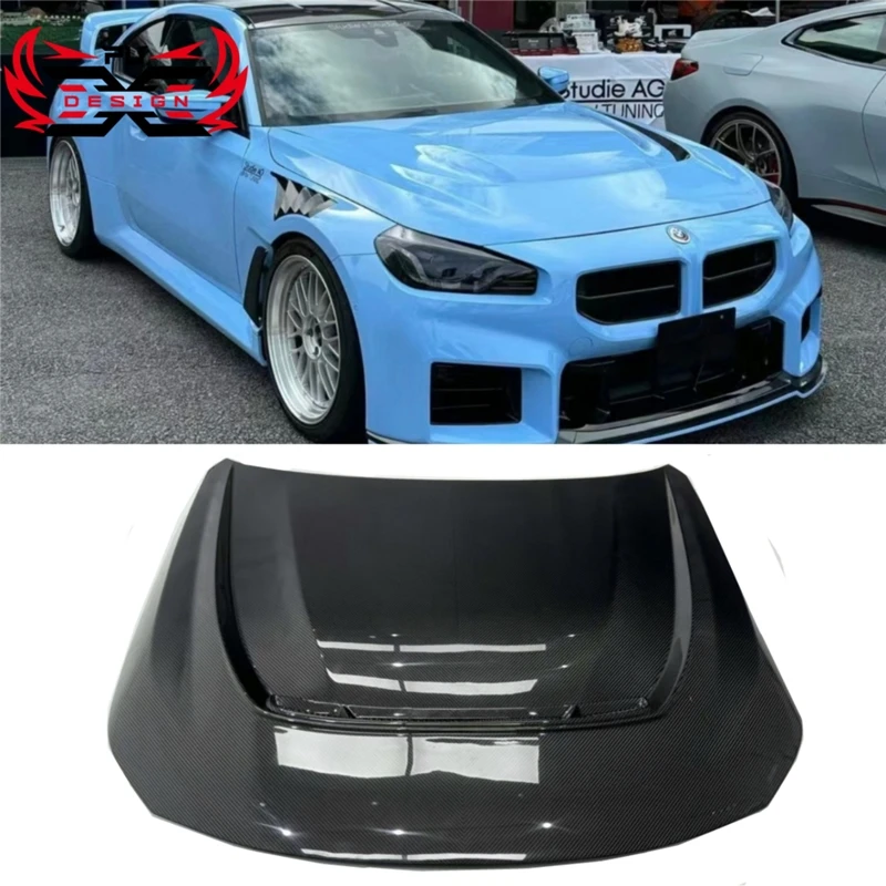 For BMW G87 M2 2023 -up Coupe Dry Carbon Fiber  Front Hood  Body Parts Bonnet Front Engine Valve Cover Hood Body kit