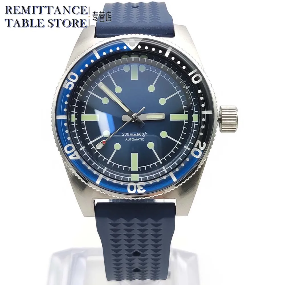 Men\'s New Blue Automatic Mechanical Watch, Sapphire Glass, Rubber Strap, Casual Fashion Watch, NH35 Movement