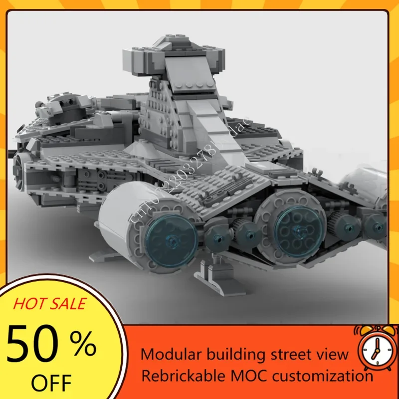 1729PCS Light Cruiser Model Space War Military MOC Battle Ship DIY Custom Puzzle Architecture  Birthday Toy Christmas Gift