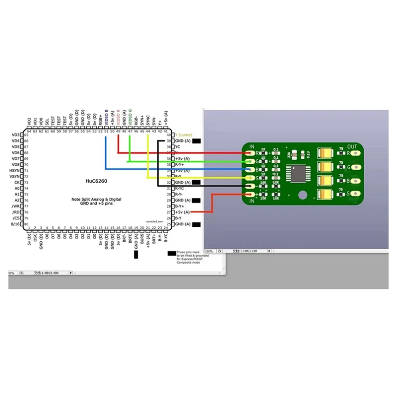 

Для TurboGrafx-16 Модернизированная плата для двигателя ПК THS7374 RGB AMP Плата усилителя Vedio-ABFT