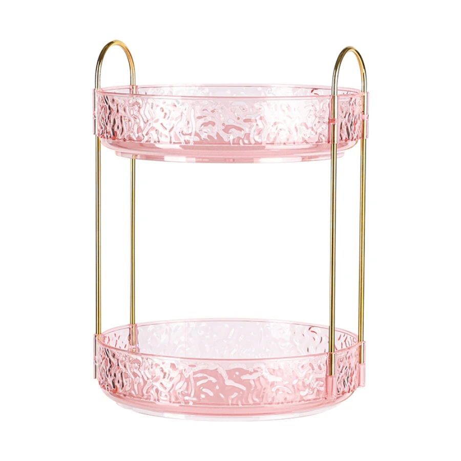 Light luxury dressing table cosmetics can be rotated storage box bathroom desktop perfume skin care seasoning shelf