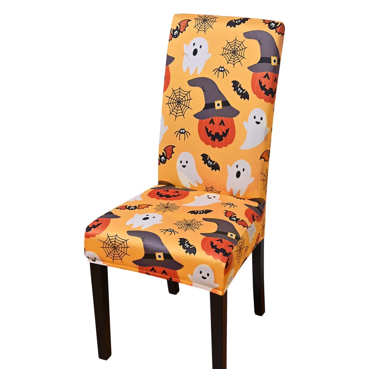 Elastic Milk Silk Printed Halloween Chair Cover, New