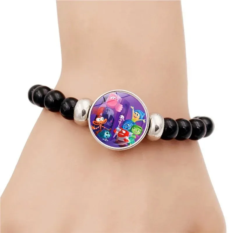 Disney Inside Out 2 Bead Bracelet Cute Anime Figure Joy Sadness Anger Bracelets Fashion Jewelry for Girls Kids Christmas Gifts