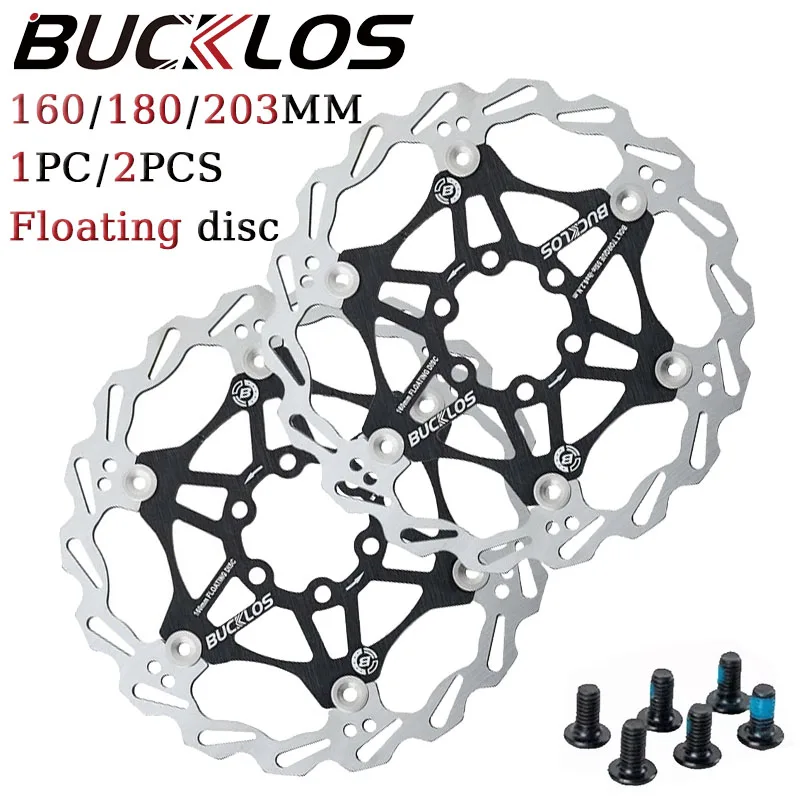 

BUCKLOS 160mm Bike Rotor 180/203mm MTB Road Bicycle Disc Brake Floating Rotors Efficient Cooling Discs Bike Accessories