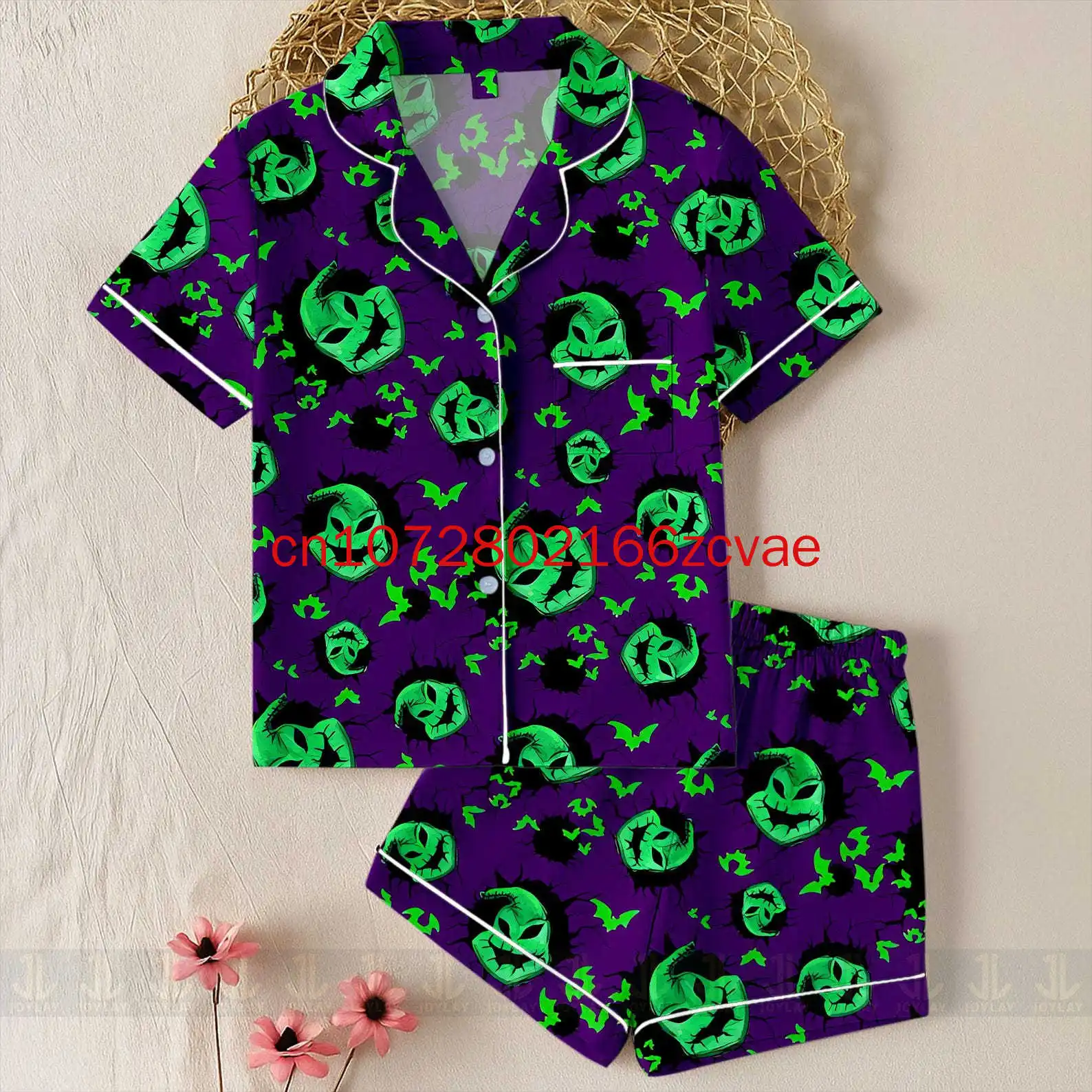 

2025 New Oogie Boogie Halloween Pajama Set 3D Printed Disney Cosplay Short Sleeved Shorts Pajamas Set For Men's And Women's Kid'