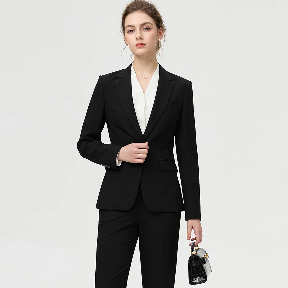 Fashion Tailored Premium Single-Button Women's Suit Business Two-Piece Set,Coat And Pants,Elegant Professional Suit For Women