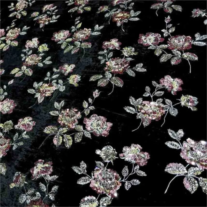 Three-dimensional beaded tube sequined trench coat wedding dress and evening gown fabric set