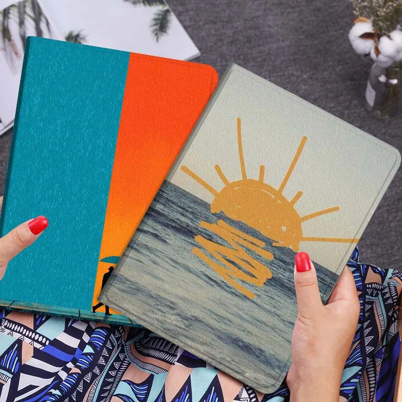 

Cartoon Sun Sea Wave Gift Tablet Case For Lenovo Xiaoxin Legion Pad Tab Pro GT Y700 Gen4 2 11 P11 M10 K10 3rd Plus Gen