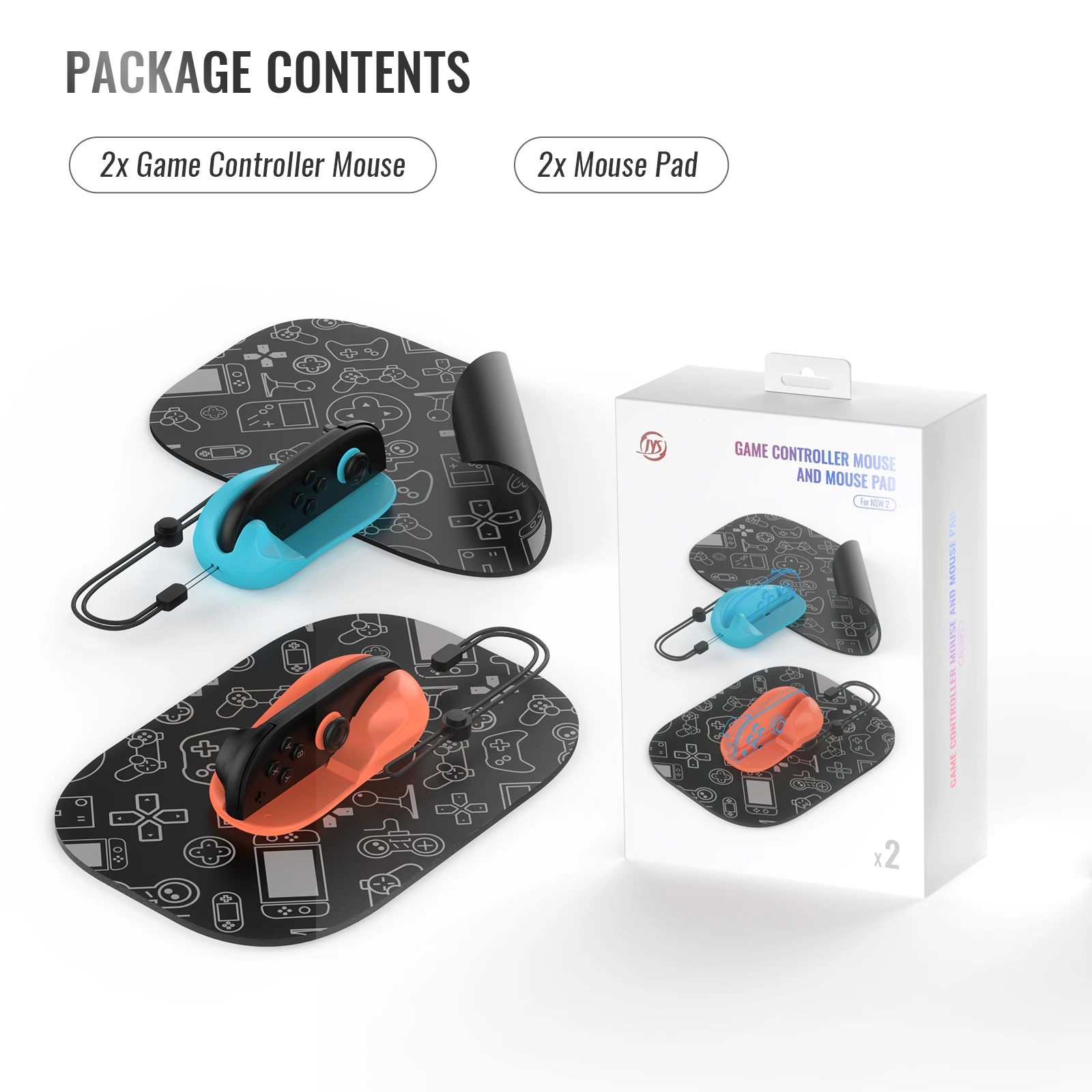 Set Alas Mouse dan Mouse Portabel untuk Switch 2 Joy-Con Aksesori Gaming Pengendali Kecil Kiri dan Kanan