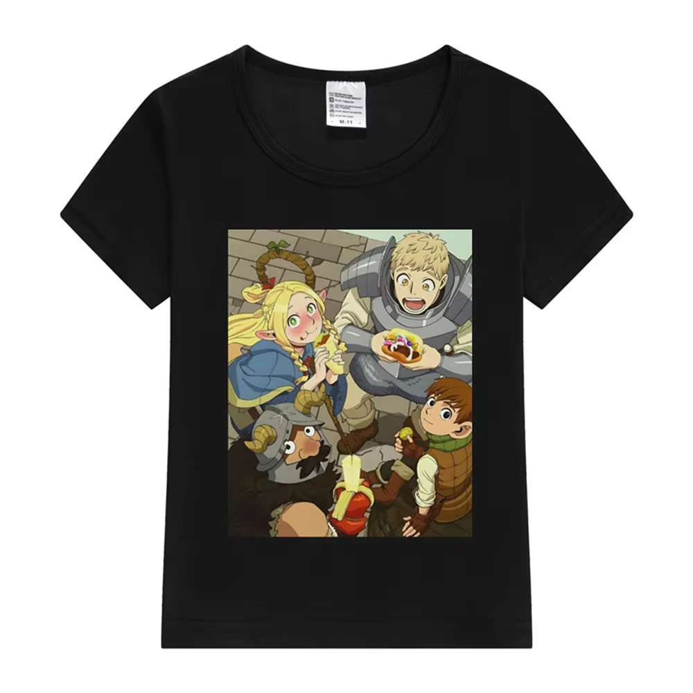 

Delicious in Dungeon Eating Together Unisex T-Shirt Anime Y2K Tops Fashion Clothing Short Sleeve Cartoon Style T-shirt