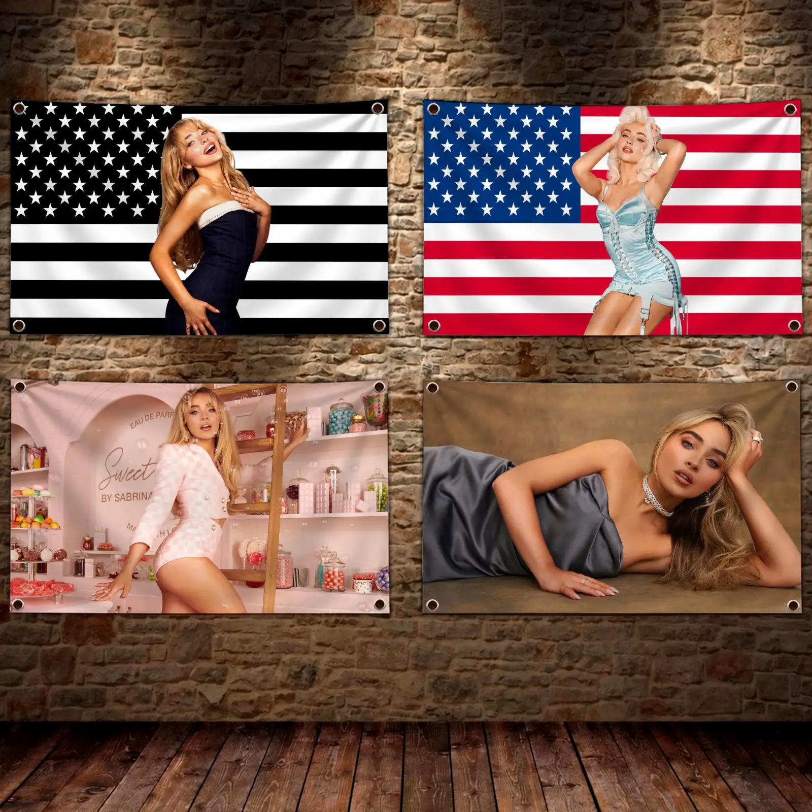 Singer S-Sabrina C-Carpenter Flags Decorative Tapestry Wall Banner Hanging for Bedroom Dorm Room Living Room Home Decor Art Gift