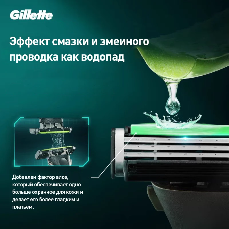 Gillette Mach3 3D Manual Shaving Razor for Men, Contour-Fitting 3D Floating Blades, Smooth Aloe Lubrication Washable Head view 2