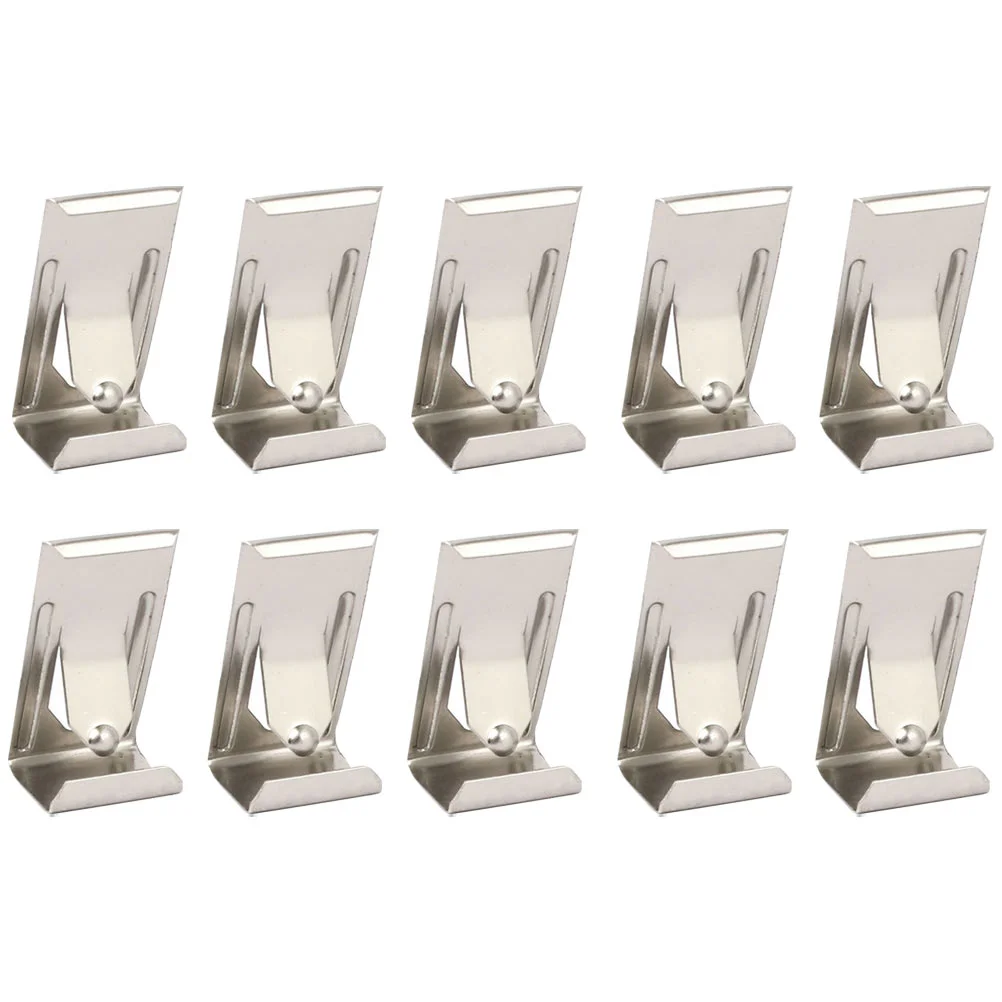 

50 Pcs Photo Frame Accessories Picture Hanging Hooks Coat Hanger Spring Turn Clip Silver Metal