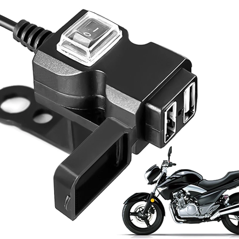 

Зарядное устройство EAFC с двумя USB-портами для мотоцикла, 12-24 В