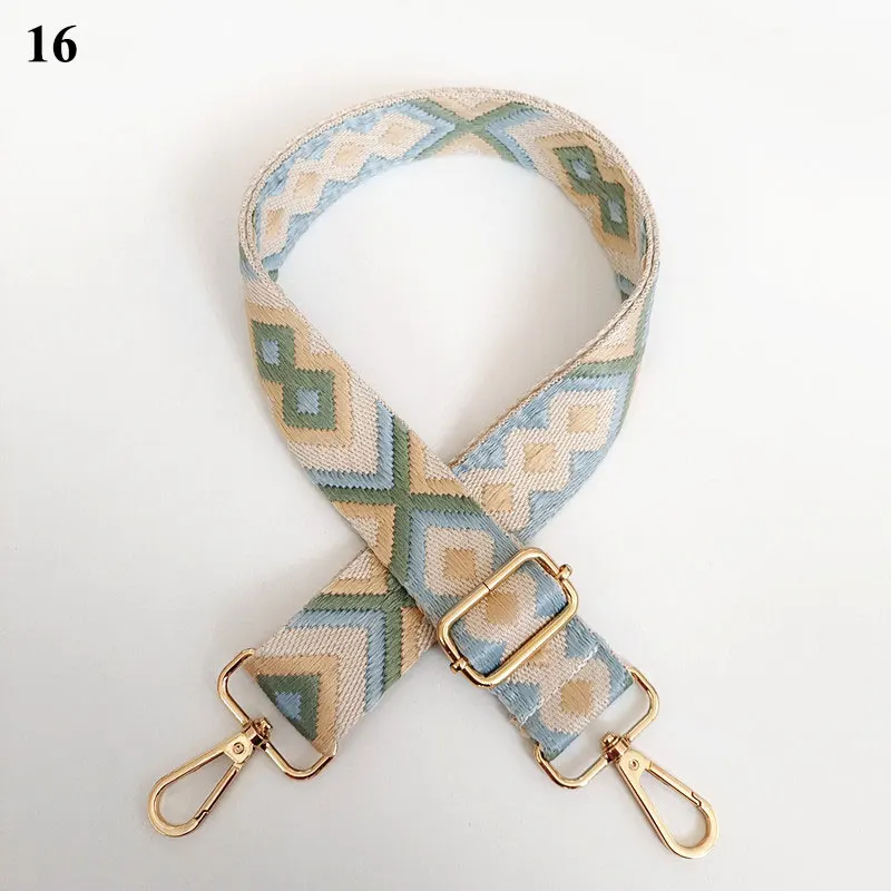 Fashionable 3.8CM Wide Bag Belt Bag Strap Ethnic Style Geometric Handbag Shoulder Strap Adjustable Bag Straps Replacement Strap