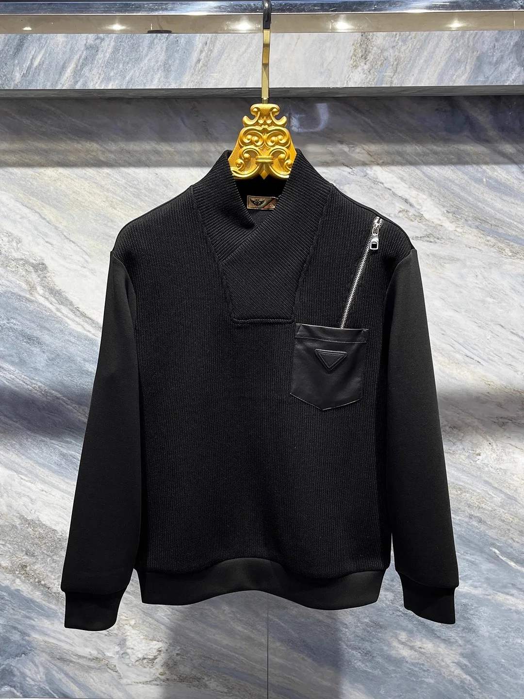 

Мужская трикотажная базовая кофта на молнии с V-образным вырезом и флисовой подкладкой, осенне-зимняя коллекция 2025, модная, повседневная, стандартный крой