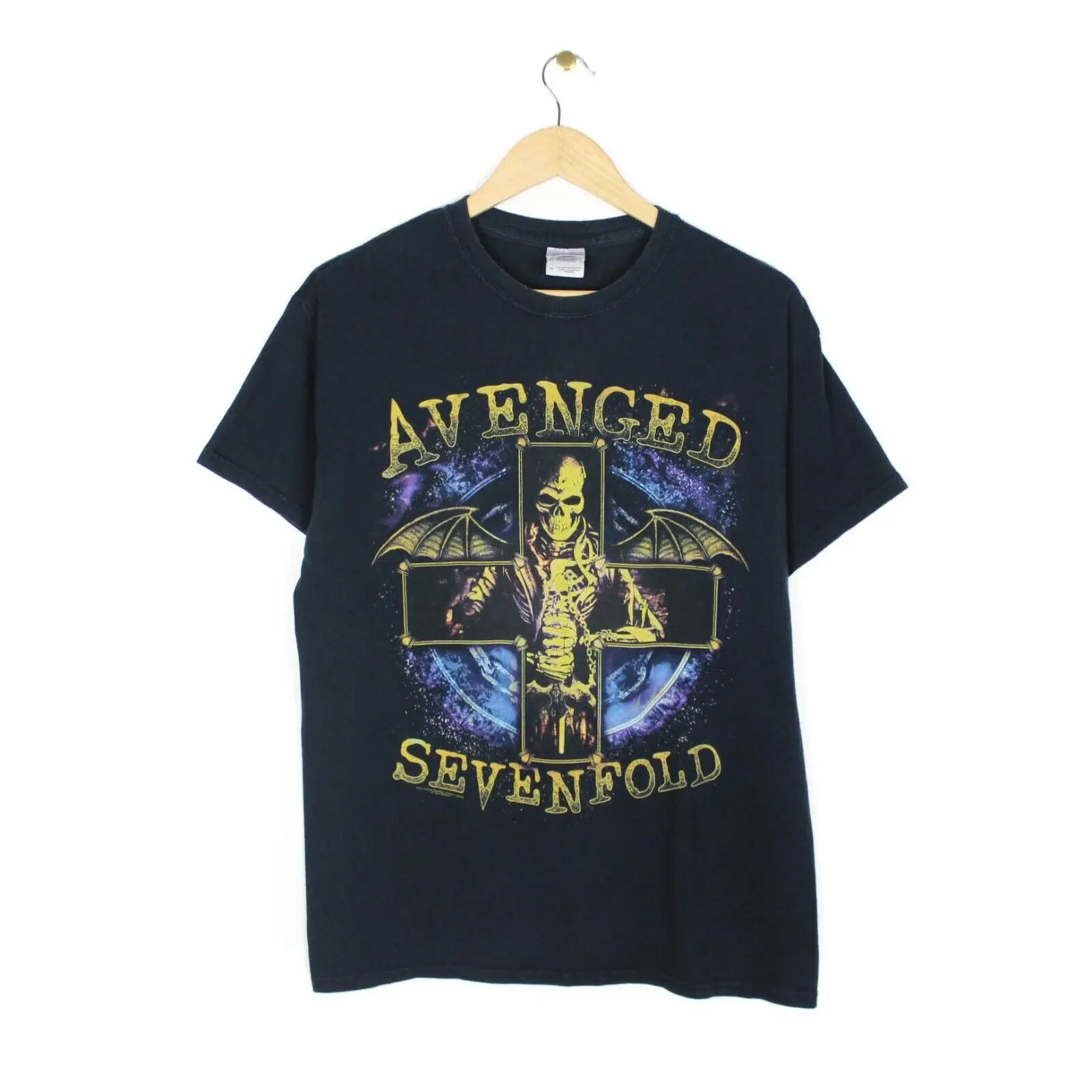 Avenged Sevenfold 2014 T Shirt Music Tour Crew Neck Black Top Size M