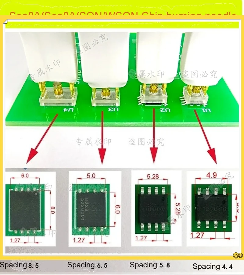 4pcs for Sop8 Soic8 chip download burn write probe spring needle flash eeprom chip burner cable Sop8  Soic8 chip