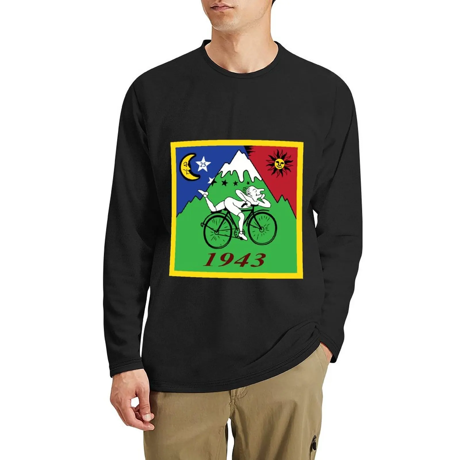 

Bicycle Day Albert Hoffman 4k Redesign Highest Quality Version LSD Long T-Shirt custom t shirt mens cotton t shirts