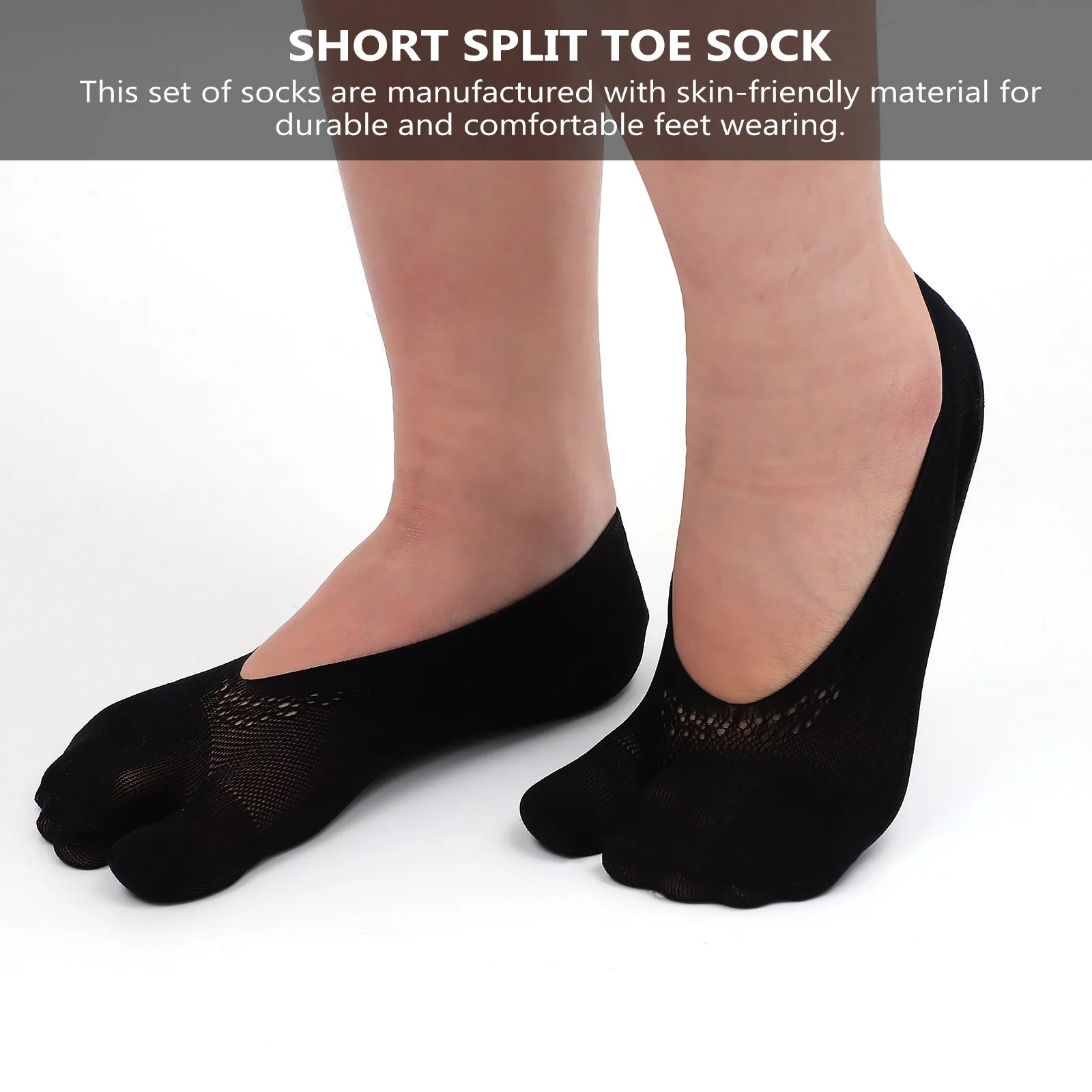 

2Pairs Women Sock Split Toe Short Sock Breathable Comfortable Warm Keeping Cozy Casual Socks Toe Topper Warm Socks