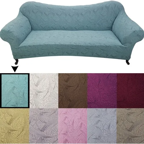 Modanilya Jacquard Lily Striped Pattern Stretch Fitted Seat Cover Flexible Washable 3 Seater Sofa Cover